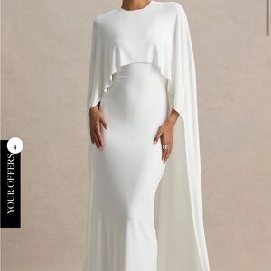 Elegant White Cape Maxi Dress